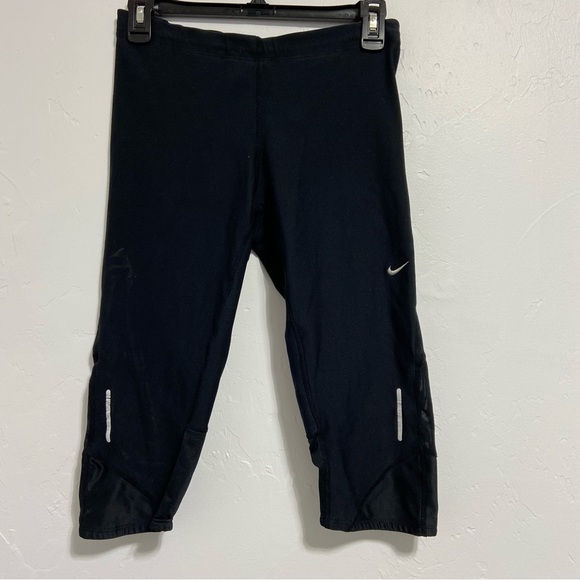 Nike Black Running Leggings Athletic Pants Women's Medium Dri-Fit - Picture 1 of 9